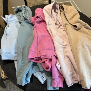 Lululemon Bundle (5) - 2 Scubas (XS/S) and 3 Hoodies (sizes S, 6, and 8)